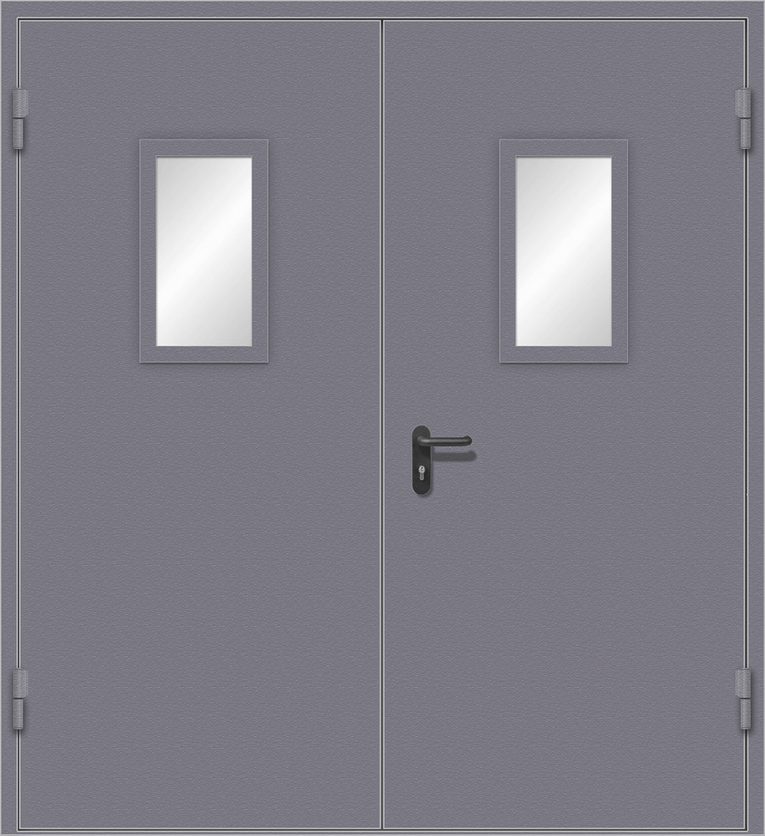 Двупольная тамбурная дверь со стеклом