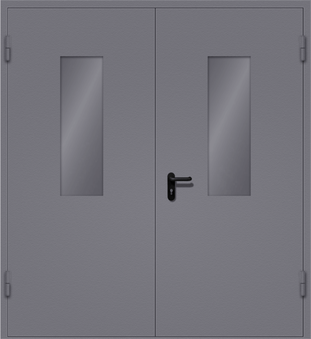 Двупольная тамбурная дверь с двумя узкими стеклами, фото 99