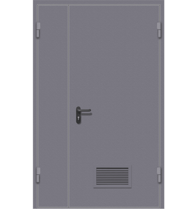 Полуторная противопожарная дверь с вентиляцией EI 60, фото 534
