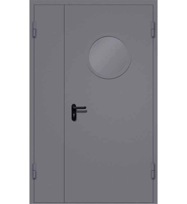 Полуторная тамбурная дверь с круглым окошком, фото 108