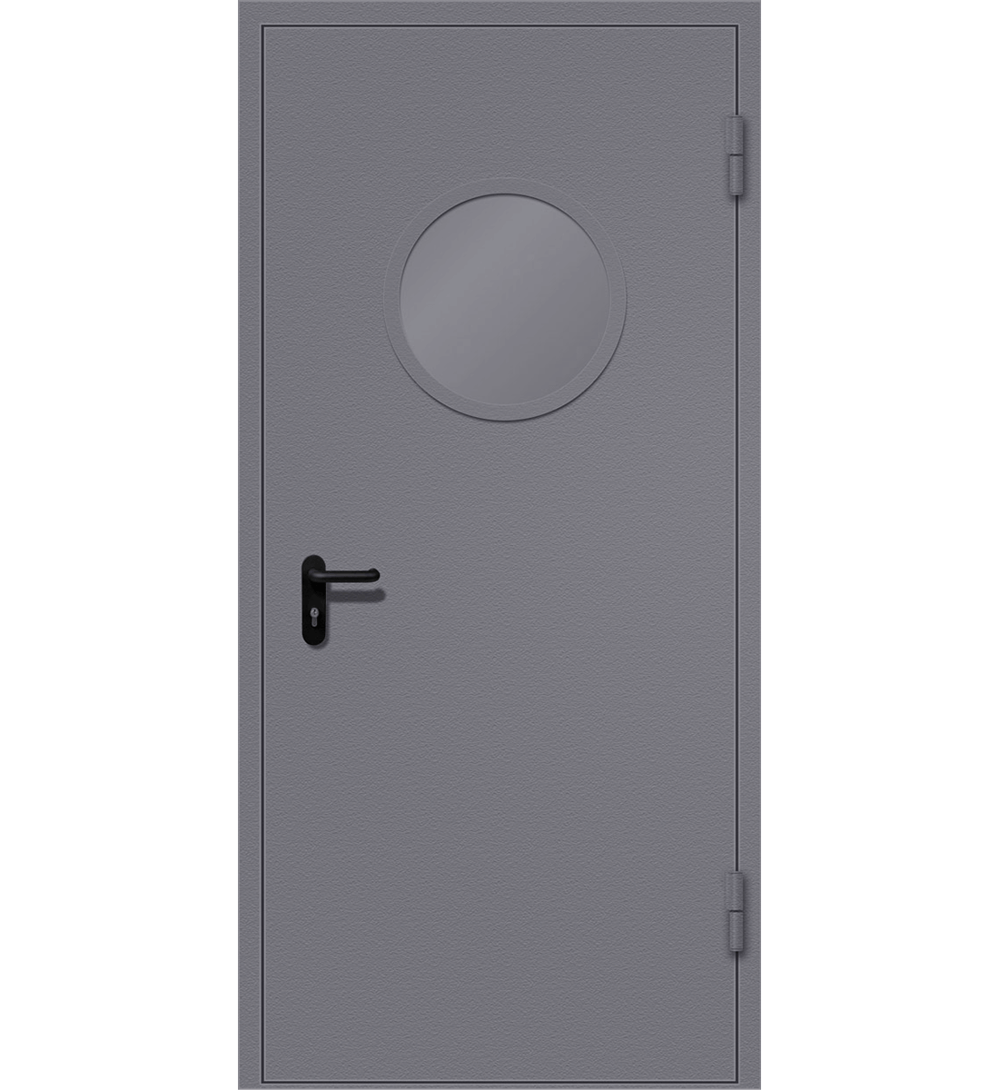 Тамбурная металлическая дверь с круглым окошком
